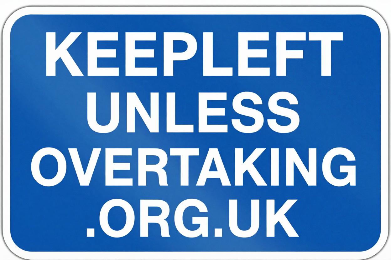 Keep Left Unless Overtaking Logo